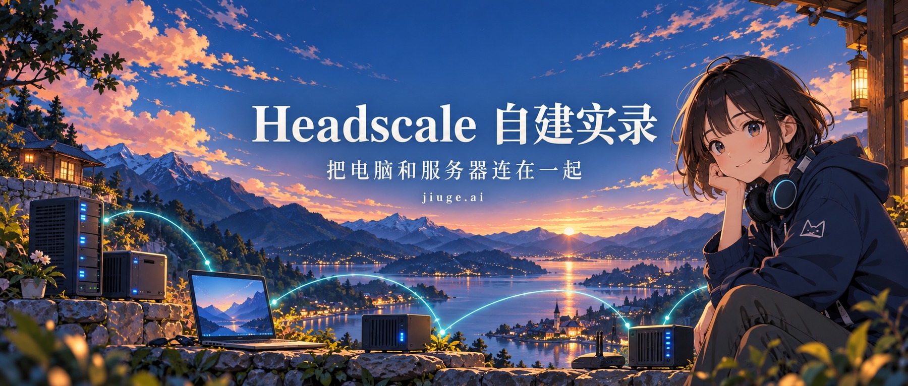 Headscale 自建实录：把电脑和服务器连在一起，二次元封面