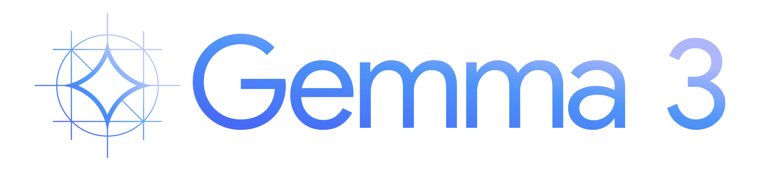 图片展示的是Gemma 3的标志。标志左侧是一个由线条构成的几何图形,右侧是“Gemma 3”字样,字体为蓝色。该图片位于文档中主机装上Gemma3相关介绍的开头部分,与上下文紧密相关,上下文提到作者打开ollama官网搜Gemma3,光速上线,此图片直观呈现了Gemma 3这一大模型的标识,为后续介绍其在主机上的运行情况做铺垫。